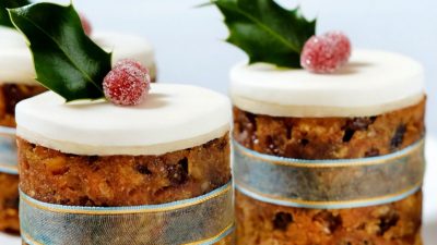 Three vegan christmas cakes